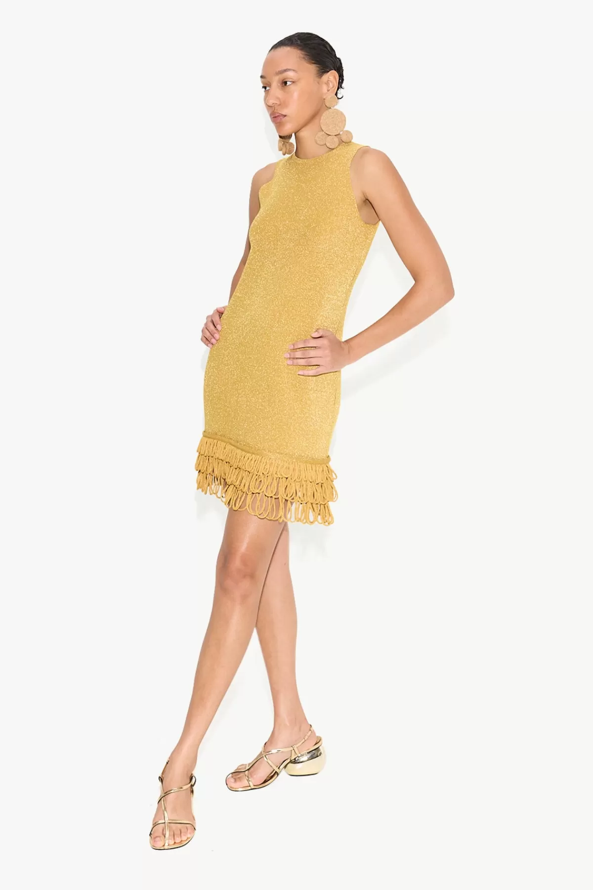 Dresses<SIMONMILLER Albers Knit Mini Dress in Star Gold stargold