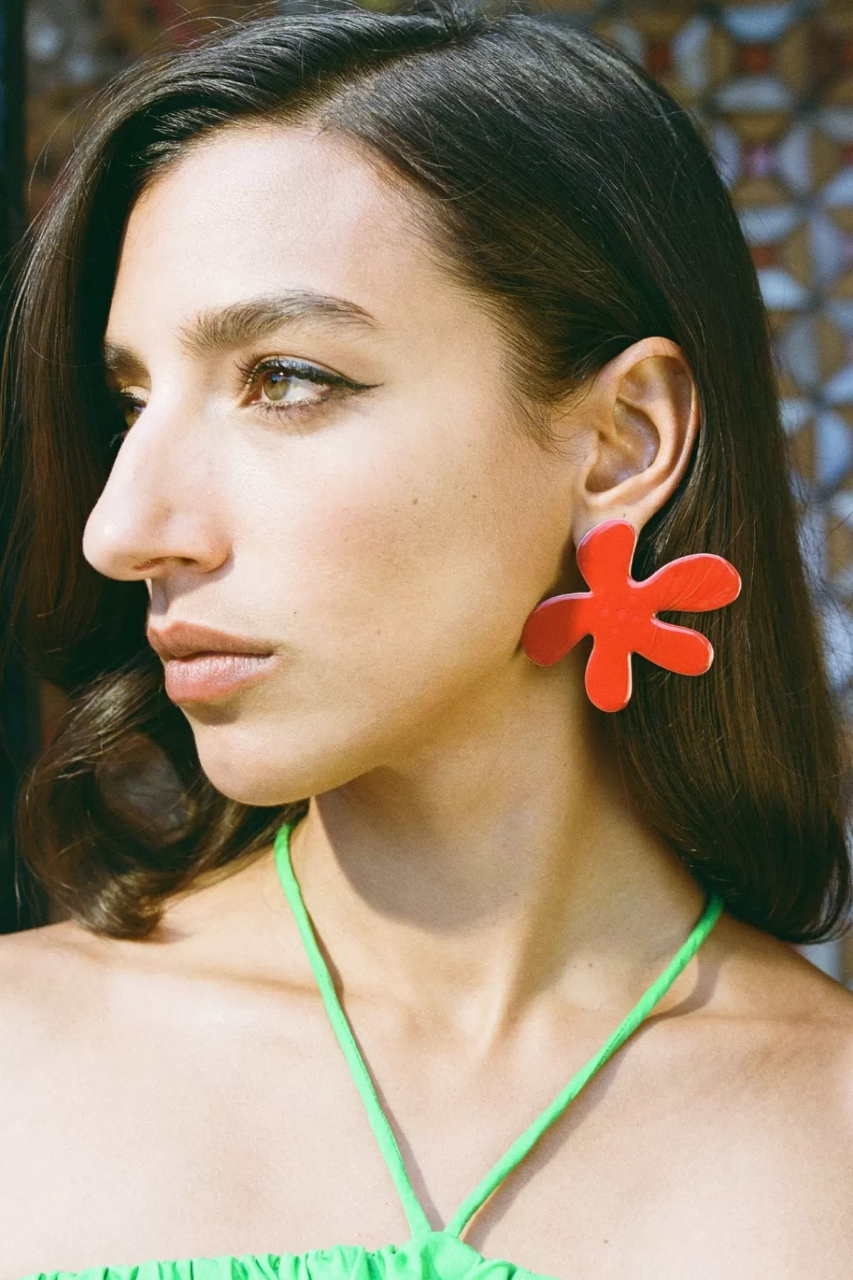 Jewelry<SIMONMILLER Flower Earring in paprika