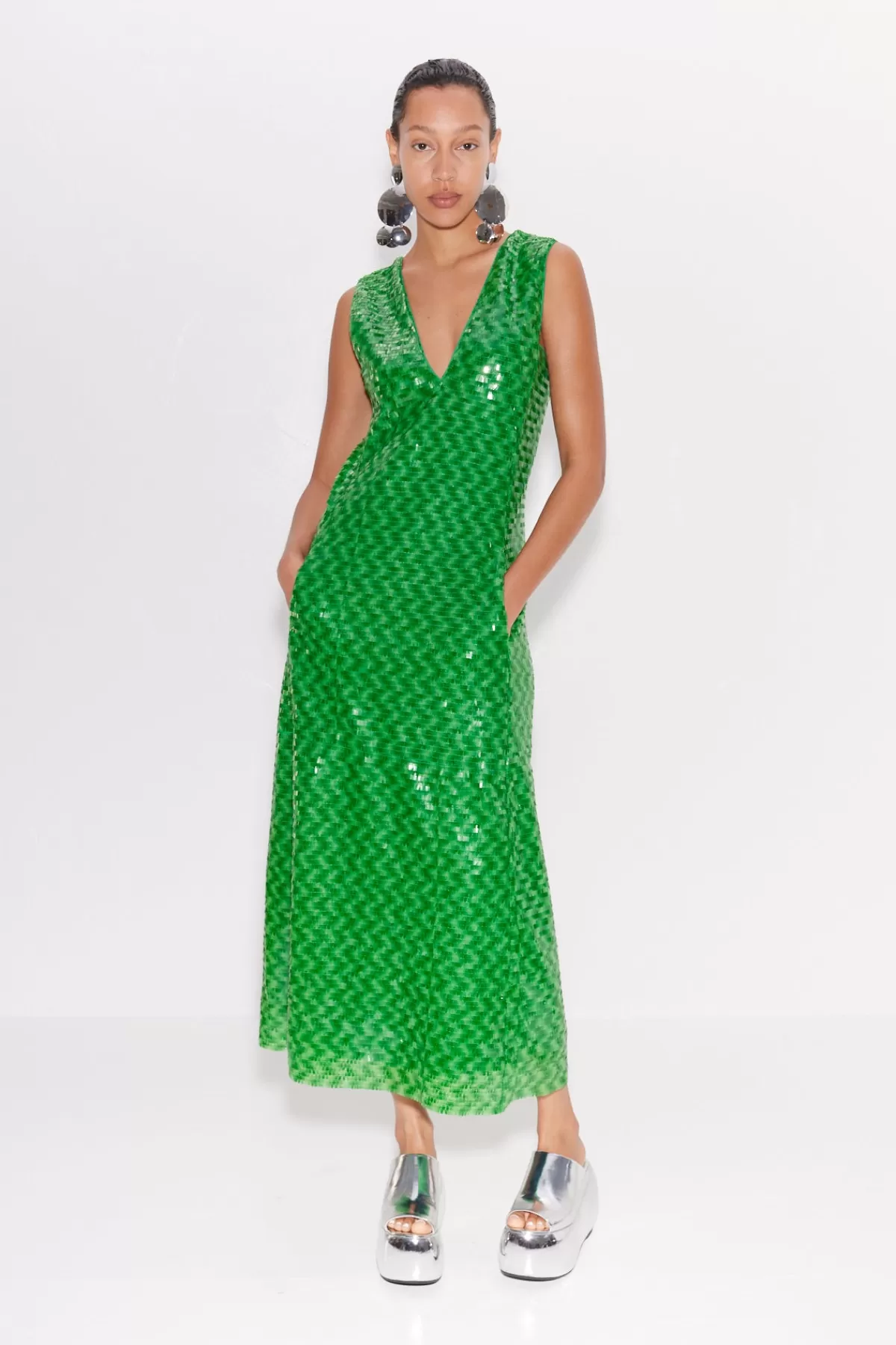 Occasion Wear<SIMONMILLER Nori Sequin Dress in Gummy Green Multi gummygreenmulti