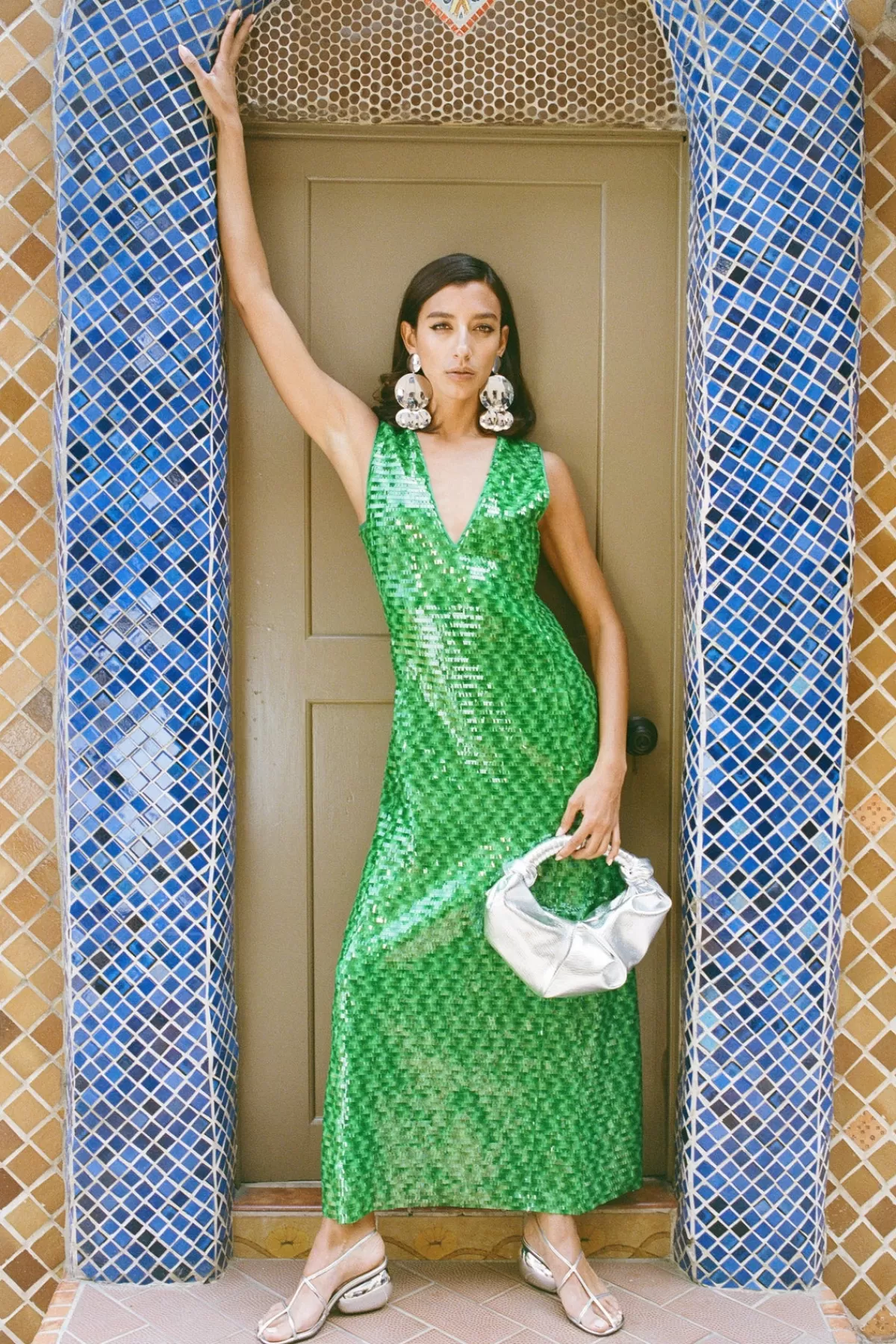 Occasion Wear<SIMONMILLER Nori Sequin Dress in Gummy Green Multi gummygreenmulti