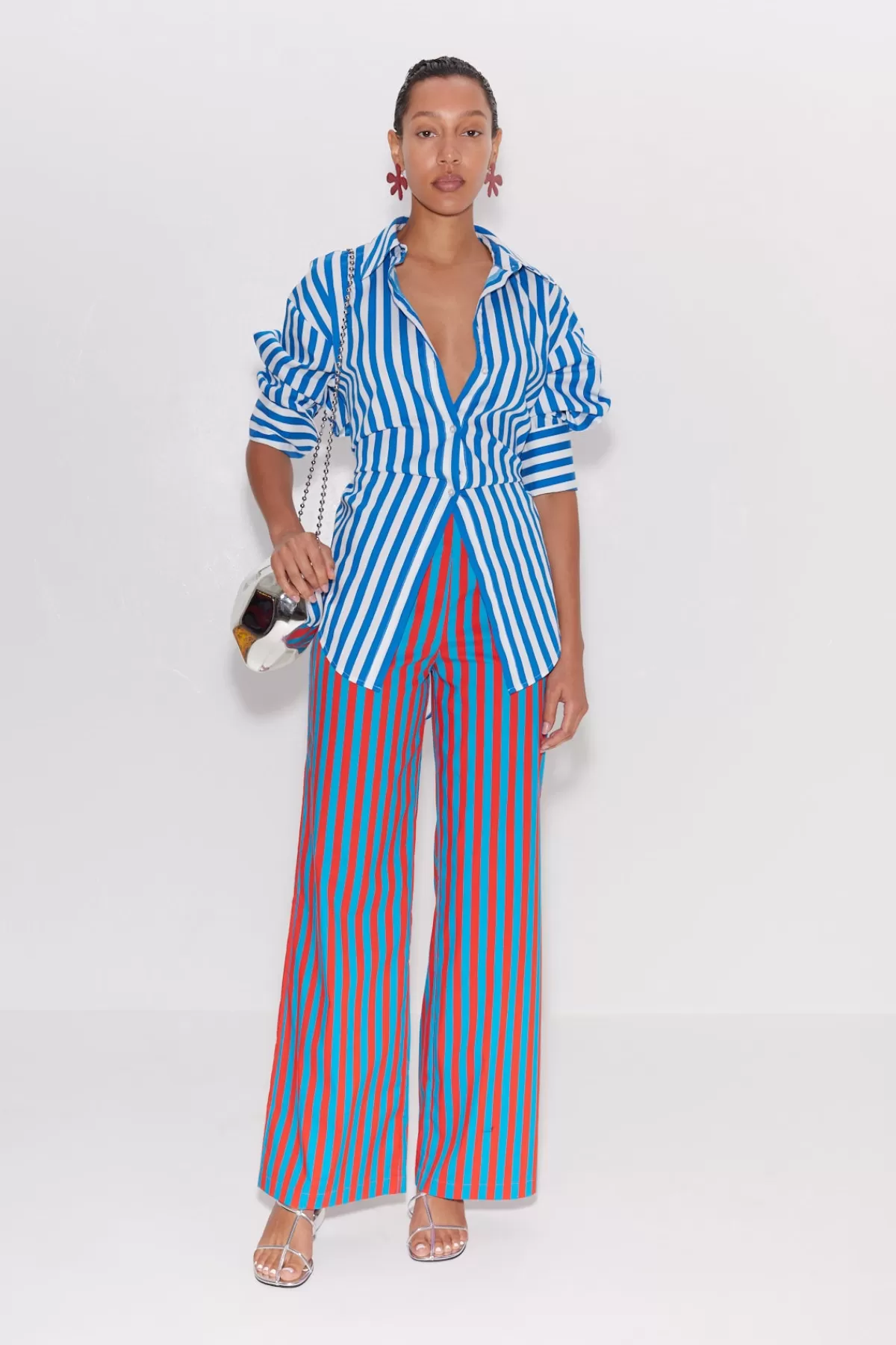 Clothing<SIMONMILLER Pia Striped Poplin Pant in Blue/Paprika Stripe blue/paprikastripe